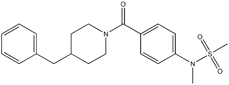 N-{4-[(4-benzyl-1-piperidinyl)carbonyl]phenyl}-N-methylmethanesulfonamide Struktur