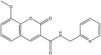 8-methoxy-2-oxo-N-(pyridin-2-ylmethyl)-2H-chromene-3-carboxamide Struktur