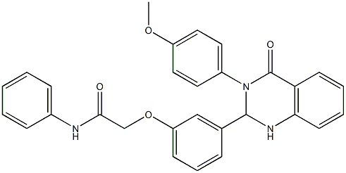 2-{3-[3-(4-methoxyphenyl)-4-oxo-1,2,3,4-tetrahydro-2-quinazolinyl]phenoxy}-N-phenylacetamide Struktur