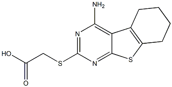 [(4-amino-5,6,7,8-tetrahydro[1]benzothieno[2,3-d]pyrimidin-2-yl)sulfanyl]acetic acid Struktur