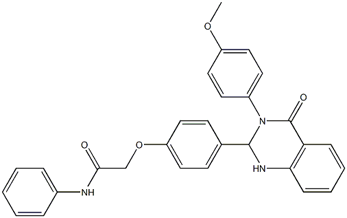 2-{4-[3-(4-methoxyphenyl)-4-oxo-1,2,3,4-tetrahydro-2-quinazolinyl]phenoxy}-N-phenylacetamide Struktur