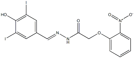 N'-(4-hydroxy-3,5-diiodobenzylidene)-2-{2-nitrophenoxy}acetohydrazide Struktur