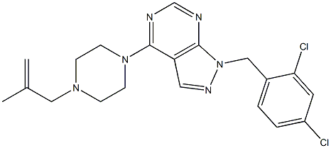 1-(2,4-dichlorobenzyl)-4-[4-(2-methyl-2-propenyl)-1-piperazinyl]-1H-pyrazolo[3,4-d]pyrimidine Struktur