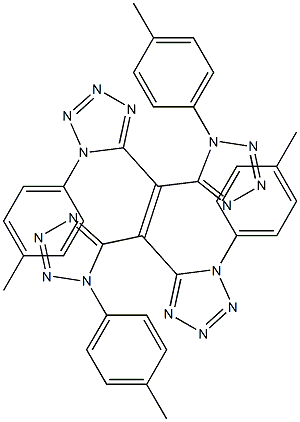 1-(4-methylphenyl)-5-{1,2,2-tris[1-(4-methylphenyl)-1H-tetraazol-5-yl]vinyl}-1H-tetraazole Struktur