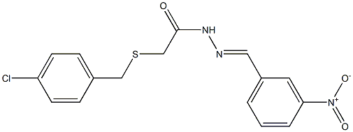 2-[(4-chlorobenzyl)sulfanyl]-N'-{3-nitrobenzylidene}acetohydrazide Struktur