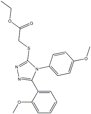 ethyl {[5-(2-methoxyphenyl)-4-(4-methoxyphenyl)-4H-1,2,4-triazol-3-yl]sulfanyl}acetate Struktur