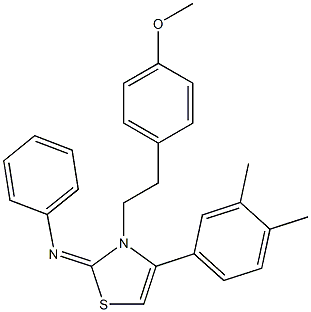 N-(4-(3,4-dimethylphenyl)-3-[2-(4-methoxyphenyl)ethyl]-1,3-thiazol-2(3H)-ylidene)-N-phenylamine Struktur