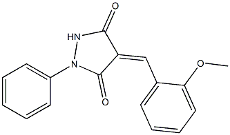 4-(2-methoxybenzylidene)-1-phenyl-3,5-pyrazolidinedione Struktur