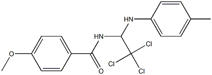 4-methoxy-N-[2,2,2-trichloro-1-[(4-methylphenyl)amino]ethyl]benzamide Struktur