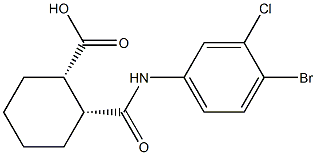 (1S,2R)-2-[(4-bromo-3-chloroanilino)carbonyl]cyclohexanecarboxylic acid Struktur