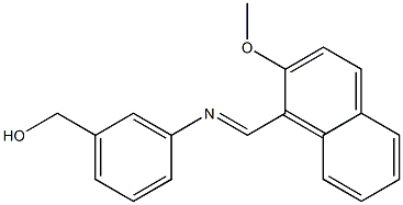 (3-{[(E)-(2-methoxy-1-naphthyl)methylidene]amino}phenyl)methanol Struktur