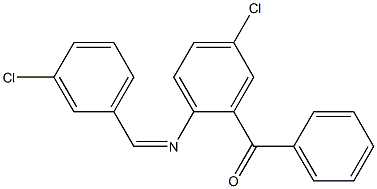 (5-chloro-2-{[(Z)-(3-chlorophenyl)methylidene]amino}phenyl)(phenyl)methanone Struktur