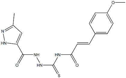 (E)-3-(4-methoxyphenyl)-N-({2-[(3-methyl-1H-pyrazol-5-yl)carbonyl]hydrazino}carbothioyl)-2-propenamide Struktur