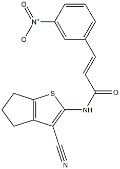 (E)-N-(3-cyano-5,6-dihydro-4H-cyclopenta[b]thiophen-2-yl)-3-(3-nitrophenyl)-2-propenamide Struktur