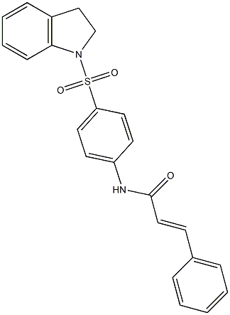 (E)-N-[4-(2,3-dihydro-1H-indol-1-ylsulfonyl)phenyl]-3-phenyl-2-propenamide Struktur