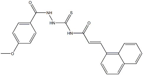 (E)-N-{[2-(4-methoxybenzoyl)hydrazino]carbothioyl}-3-(1-naphthyl)-2-propenamide Struktur