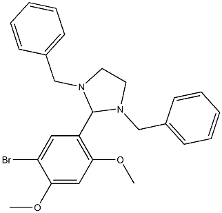 2-bromo-4-(1,3-dibenzyl-2-imidazolidinyl)-5-methoxyphenyl methyl ether Struktur