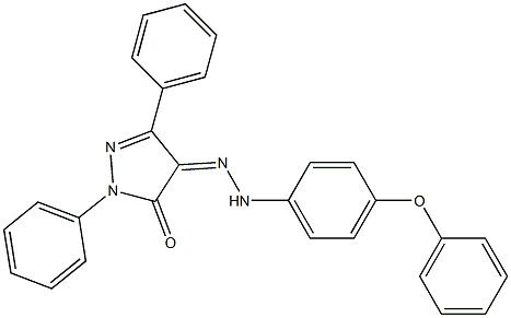 1,3-diphenyl-1H-pyrazole-4,5-dione 4-[N-(4-phenoxyphenyl)hydrazone] Struktur