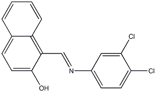 1-{[(3,4-dichlorophenyl)imino]methyl}-2-naphthol Struktur