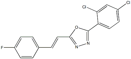 2-(2,4-dichlorophenyl)-5-[(E)-2-(4-fluorophenyl)ethenyl]-1,3,4-oxadiazole Struktur