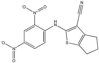 2-(2,4-dinitroanilino)-5,6-dihydro-4H-cyclopenta[b]thiophene-3-carbonitrile Struktur