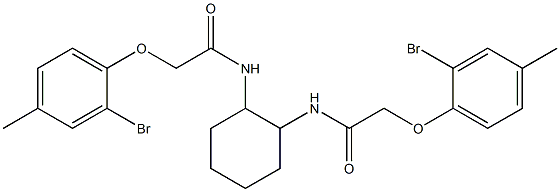 2-(2-bromo-4-methylphenoxy)-N-(2-{[2-(2-bromo-4-methylphenoxy)acetyl]amino}cyclohexyl)acetamide Struktur