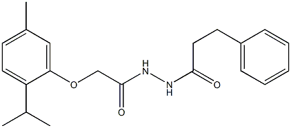 2-(2-isopropyl-5-methylphenoxy)-N'-(3-phenylpropanoyl)acetohydrazide Struktur