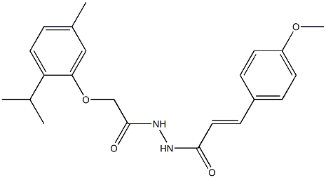 2-(2-isopropyl-5-methylphenoxy)-N'-[(E)-3-(4-methoxyphenyl)-2-propenoyl]acetohydrazide Struktur