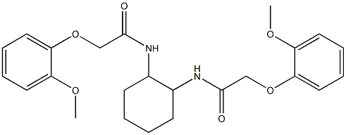 2-(2-methoxyphenoxy)-N-(2-{[2-(2-methoxyphenoxy)acetyl]amino}cyclohexyl)acetamide Struktur