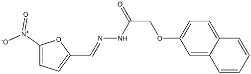 2-(2-naphthyloxy)-N'-[(E)-(5-nitro-2-furyl)methylidene]acetohydrazide Struktur