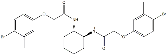 2-(4-bromo-3-methylphenoxy)-N-((1S,2S)-2-{[2-(4-bromo-3-methylphenoxy)acetyl]amino}cyclohexyl)acetamide Struktur