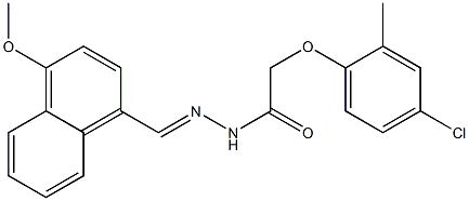 2-(4-chloro-2-methylphenoxy)-N'-[(E)-(4-methoxy-1-naphthyl)methylidene]acetohydrazide Struktur