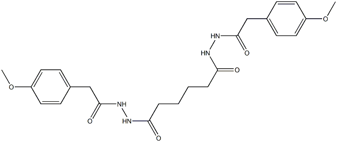 2-(4-methoxyphenyl)-N'-(6-{2-[2-(4-methoxyphenyl)acetyl]hydrazino}-6-oxohexanoyl)acetohydrazide Struktur