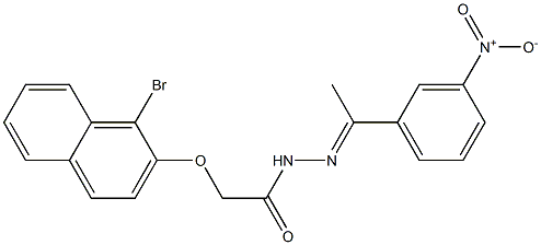 2-[(1-bromo-2-naphthyl)oxy]-N'-[(E)-1-(3-nitrophenyl)ethylidene]acetohydrazide Struktur