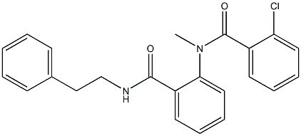 2-[(2-chlorobenzoyl)(methyl)amino]-N-phenethylbenzamide Struktur