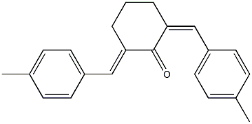 2-[(E)-(4-methylphenyl)methylidene]-6-[(Z)-(4-methylphenyl)methylidene]cyclohexanone Struktur