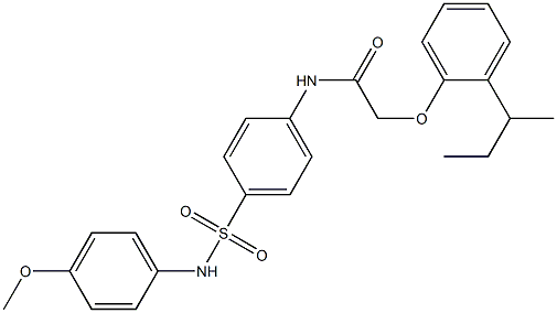 2-[2-(sec-butyl)phenoxy]-N-{4-[(4-methoxyanilino)sulfonyl]phenyl}acetamide Struktur