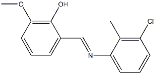 2-{[(3-chloro-2-methylphenyl)imino]methyl}-6-methoxyphenol Struktur