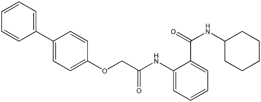 2-{[2-([1,1'-biphenyl]-4-yloxy)acetyl]amino}-N-cyclohexylbenzamide Struktur