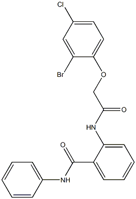 2-{[2-(2-bromo-4-chlorophenoxy)acetyl]amino}-N-phenylbenzamide Struktur