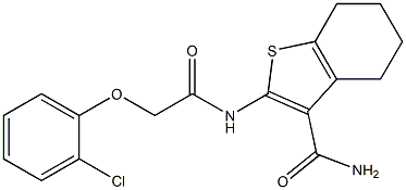 2-{[2-(2-chlorophenoxy)acetyl]amino}-4,5,6,7-tetrahydro-1-benzothiophene-3-carboxamide Struktur