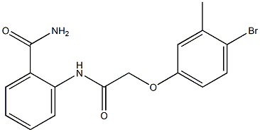 2-{[2-(4-bromo-3-methylphenoxy)acetyl]amino}benzamide Struktur