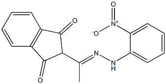 2-{1-[(E)-2-(2-nitrophenyl)hydrazono]ethyl}-1H-indene-1,3(2H)-dione Struktur