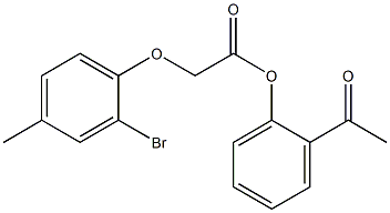 2-acetylphenyl 2-(2-bromo-4-methylphenoxy)acetate Struktur