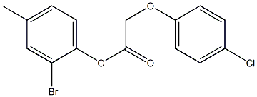 2-bromo-4-methylphenyl 2-(4-chlorophenoxy)acetate Struktur