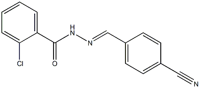 2-chloro-N'-[(E)-(4-cyanophenyl)methylidene]benzohydrazide Struktur