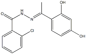 2-chloro-N'-[(E)-1-(2,4-dihydroxyphenyl)ethylidene]benzohydrazide Struktur