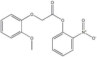 2-nitrophenyl 2-(2-methoxyphenoxy)acetate Struktur