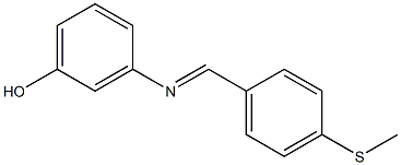 3-({(E)-[4-(methylsulfanyl)phenyl]methylidene}amino)phenol Struktur