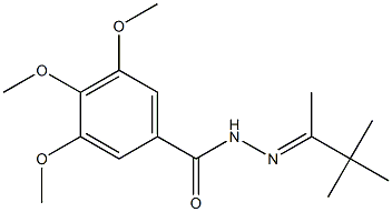 3,4,5-trimethoxy-N'-[(E)-1,2,2-trimethylpropylidene]benzohydrazide Struktur